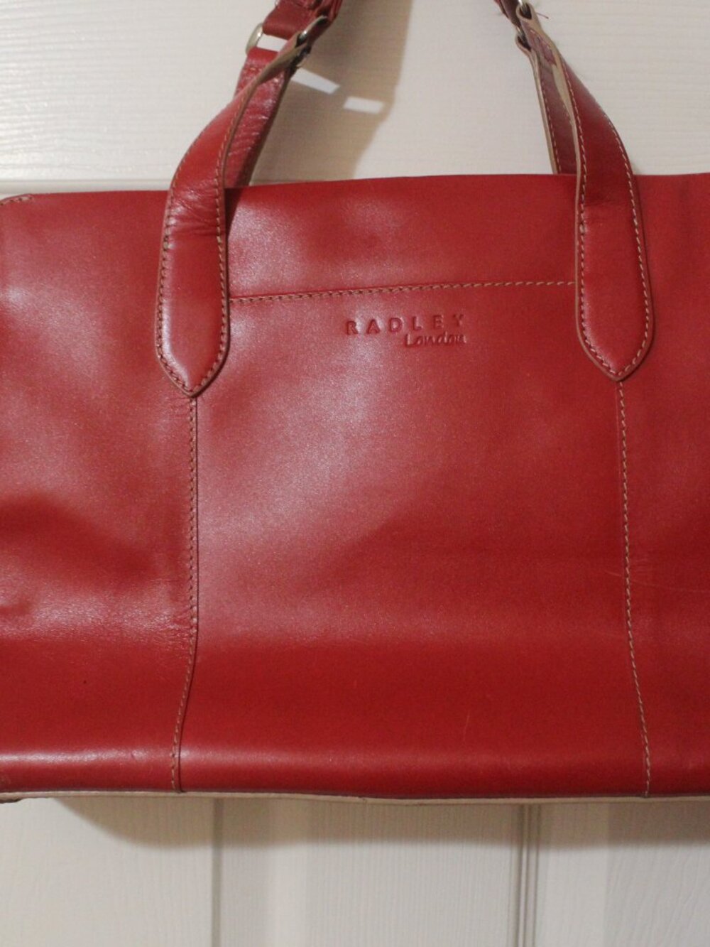 Radley London Red Contrast Stitch Top Handle Satchel Bag 0081
